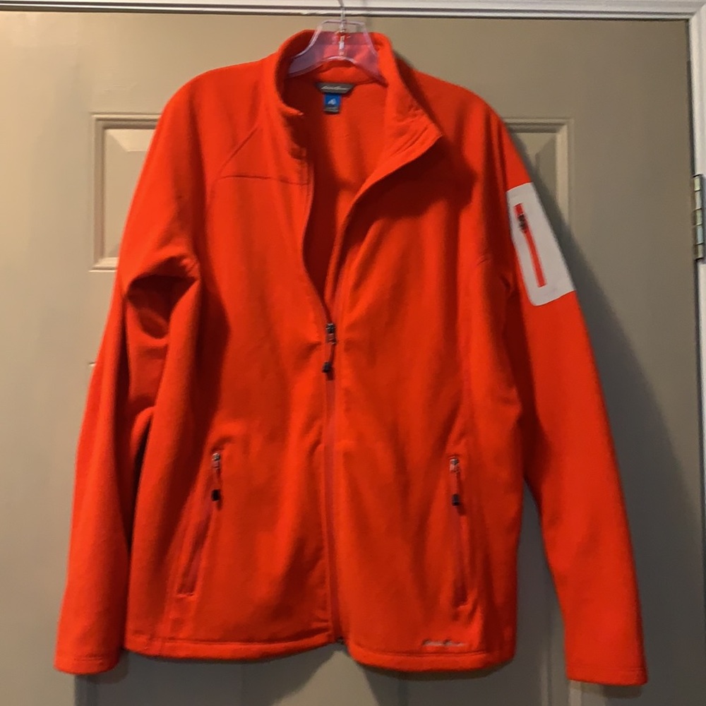 Eddie Bauer full zipper jacket sweatshirt with sleeeve zipper pocket nwot